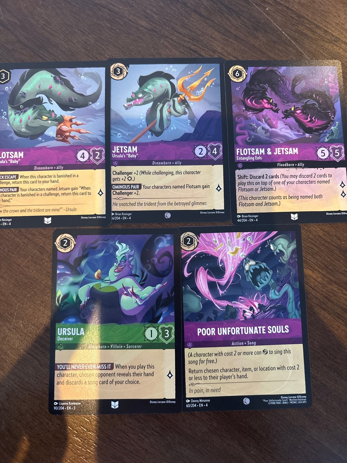 Disney Lorcana Ursula, Flotsam & Jetsam Kaarten, Ophalen of Verzenden, Overige figuren, Zo goed als nieuw, Plaatje of Poster
