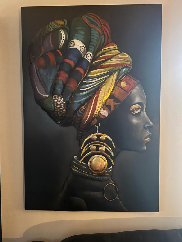 Reliëf schilderij Afrikaanse vrouw, Ophalen