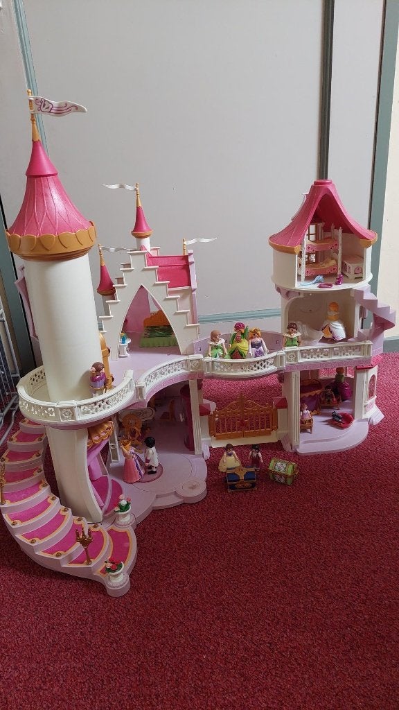 Groot prinsessenkasteel kasteel prinses playmobil vijver, Ophalen, Gebruikt, Princess, Complete set