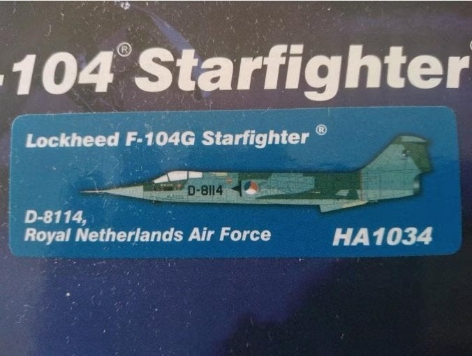 Hobbymaster HA1034 F-104 Starfighter D-8114 RNAF, Verzamelen, Luchtvaart en Vliegtuigspotten, Ophalen of Verzenden, Nieuw, Schaalmodel