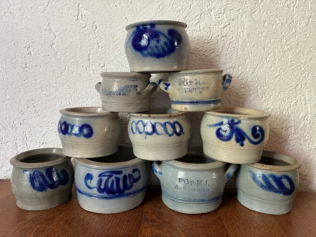 10x Vintage antieke Keulse pot potten, Ophalen