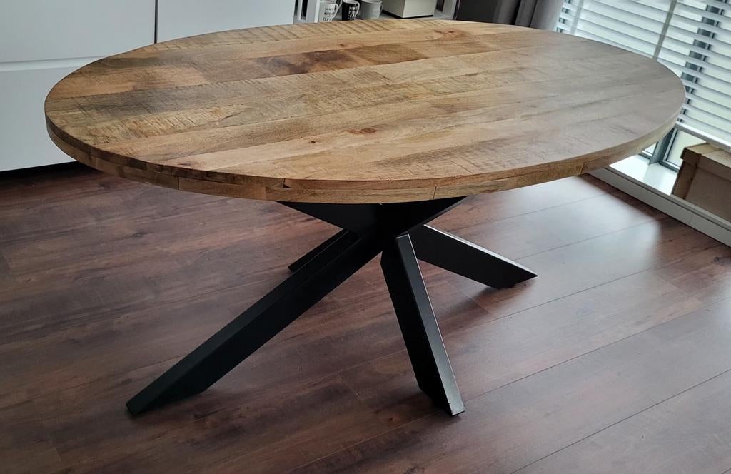 Mango  ovale eettafel 180x100 nieuwstaat, Huis en Inrichting, Ophalen, 50 tot 100 cm, Zo goed als nieuw, Vijf personen of meer