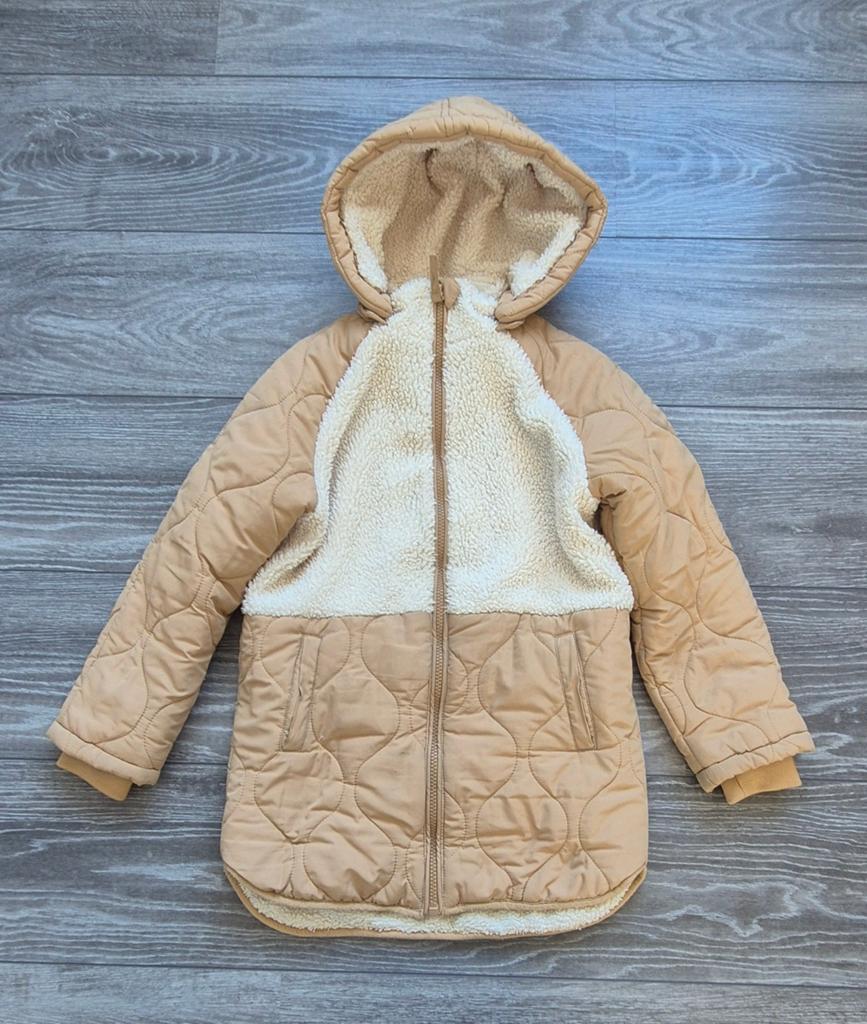 Warme gewatteerde hema jas met teddy voering, maat 122/128, Kinderen en Baby's, Kinderkleding | Maat 122, Gebruikt, Jongen of Meisje