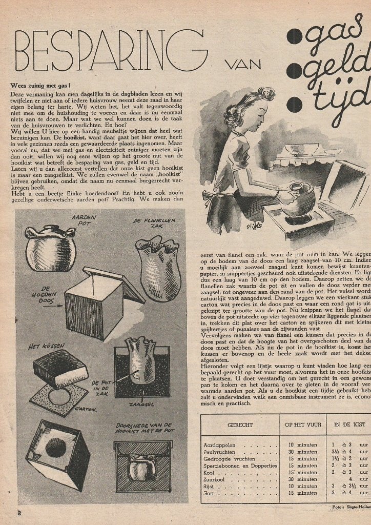 Vintage knipsel 1941 Oorlogstijd besparing van gas, Verzamelen, Tijdschriften, Kranten en Knipsels, Verzenden, 1940 tot 1960, Nederland