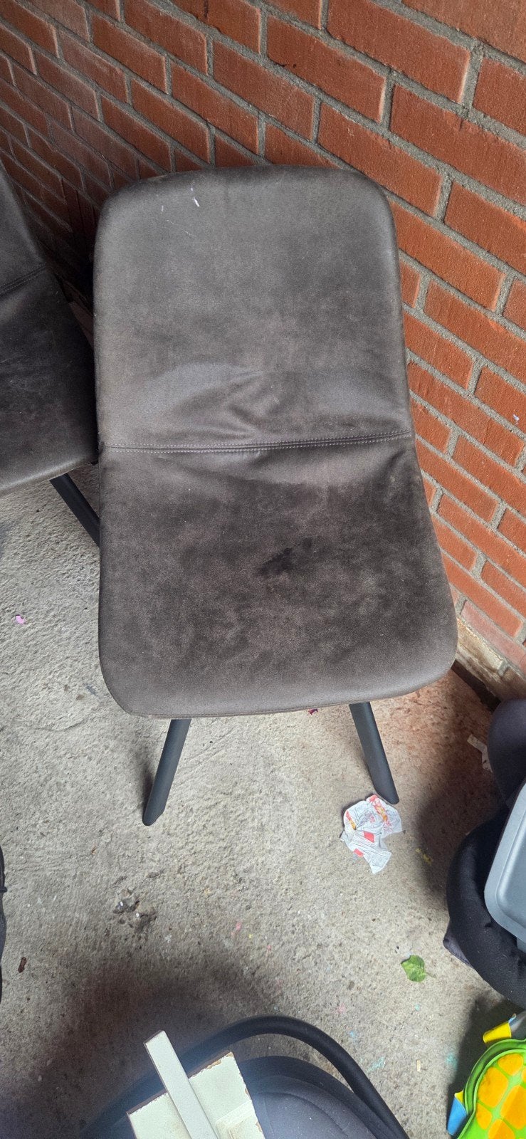 Set van 4 gebruikte stoelen - Donkerbruin, Huis en Inrichting, Gebruikt, Twee, Bruin, Ophalen of Verzenden