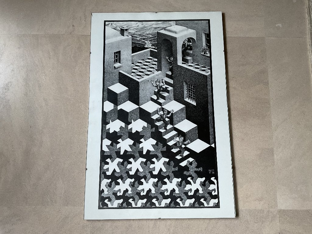 Art print van MC Escher uit 1938 met als titel Kringloop, Antiek en Kunst, Verzenden