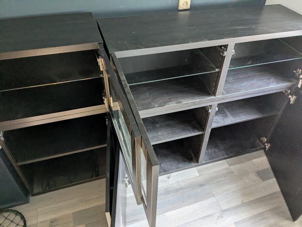 Ikea Besta kast met glazen deuren - 180x103x42 cm, Ophalen, Glas, 100 tot 150 cm, 150 tot 200 cm