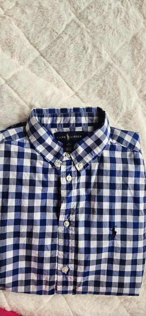 Ralph Lauren geruit overhemd - Blauw/Wit - XL (18-20)168/174, Ophalen of Verzenden, Zo goed als nieuw