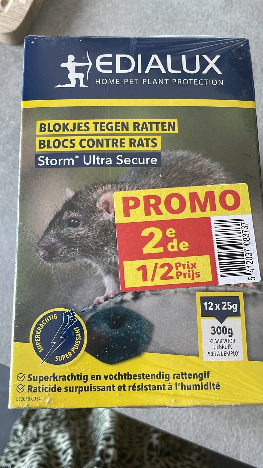 Duopak Edialux Storm Ultra Secure - blokjes tegen ratten., Ophalen of Verzenden, Nieuw, Ongediertebestrijding