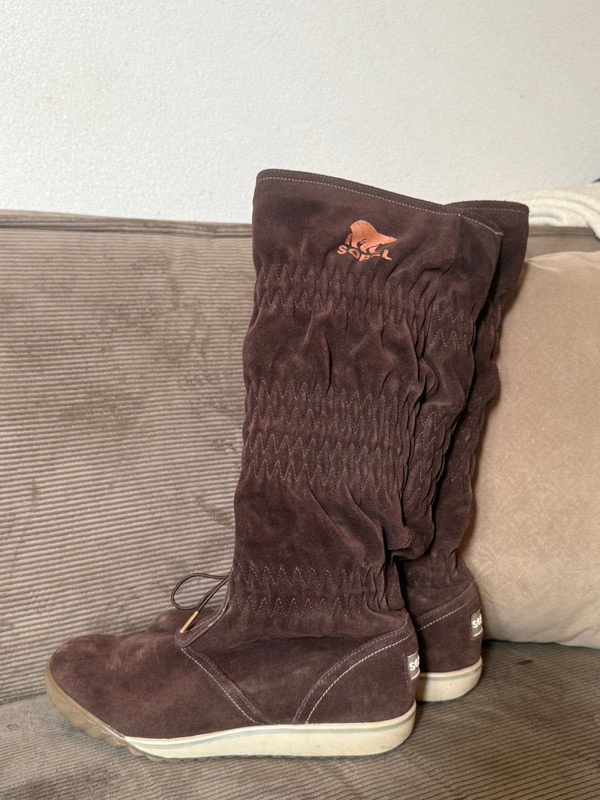SOREL Firenzy Tall Suede Boots – Size EU 39⅓, Kleding | Dames, Schoenen, Ophalen of Verzenden, Zo goed als nieuw, Bruin