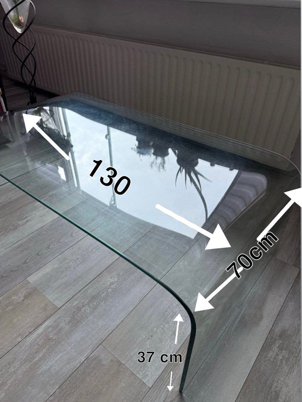 Glazen tafel, Ophalen, 75 cm of meer, Rechthoekig, Glas