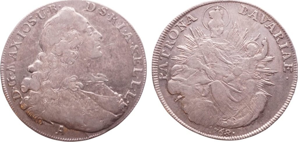 Thaler 1768, Beieren Maximiliaan III Jozef, Verzenden, Overige landen, Losse munt, Zilver