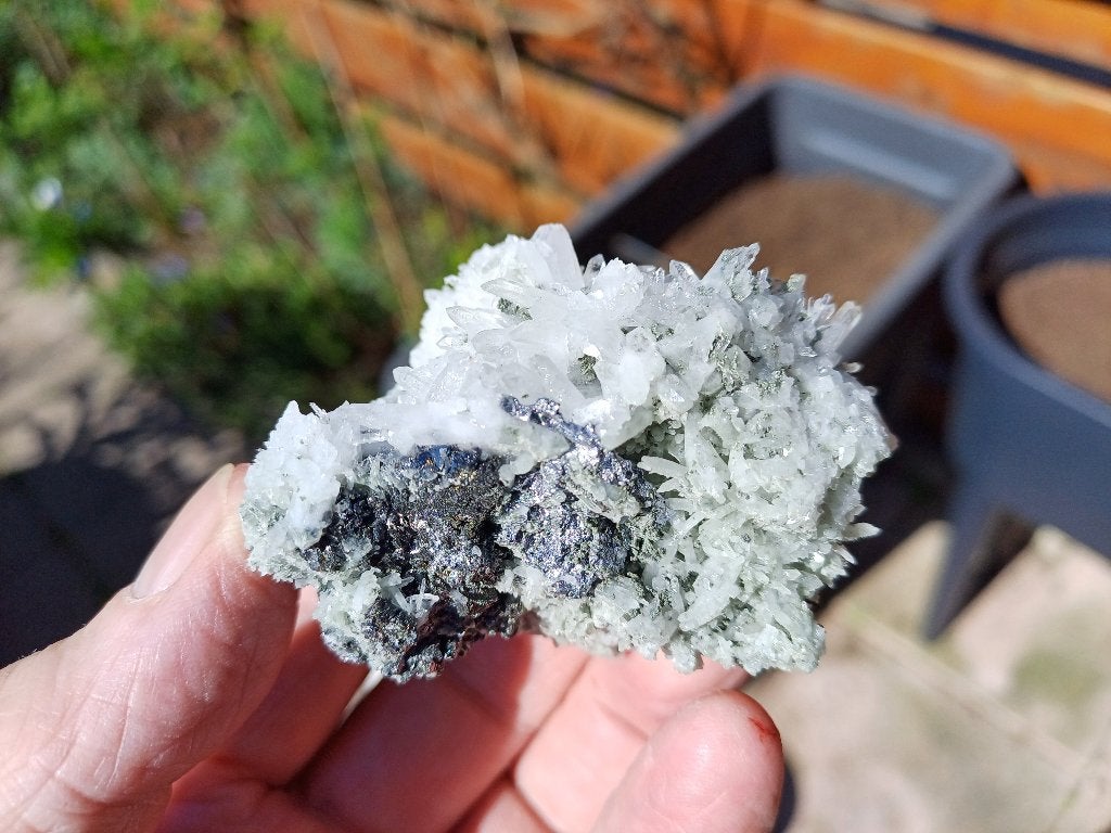 D47-05 Kwarts Galeniet Septemvre mine Madan Bulgarije #coll, Ophalen of Verzenden, Mineraal