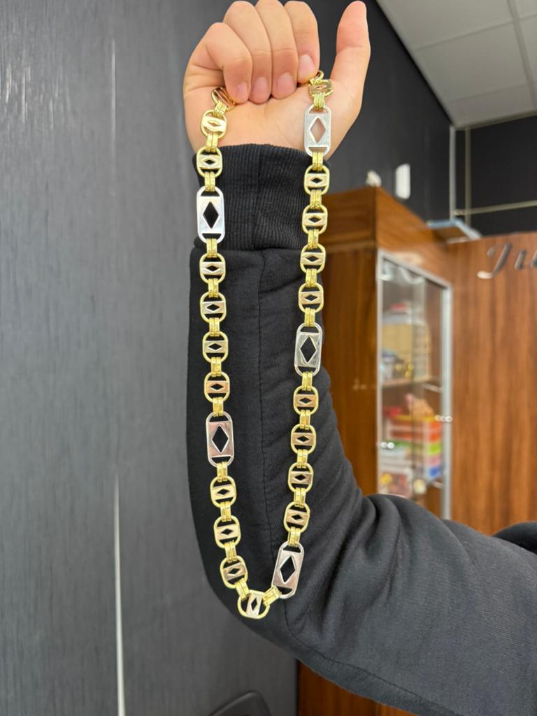 Prachtige 18 karaats gouden KINSGLEY ketting met witgoud, Ophalen of Verzenden, Zo goed als nieuw, Goud, Goud