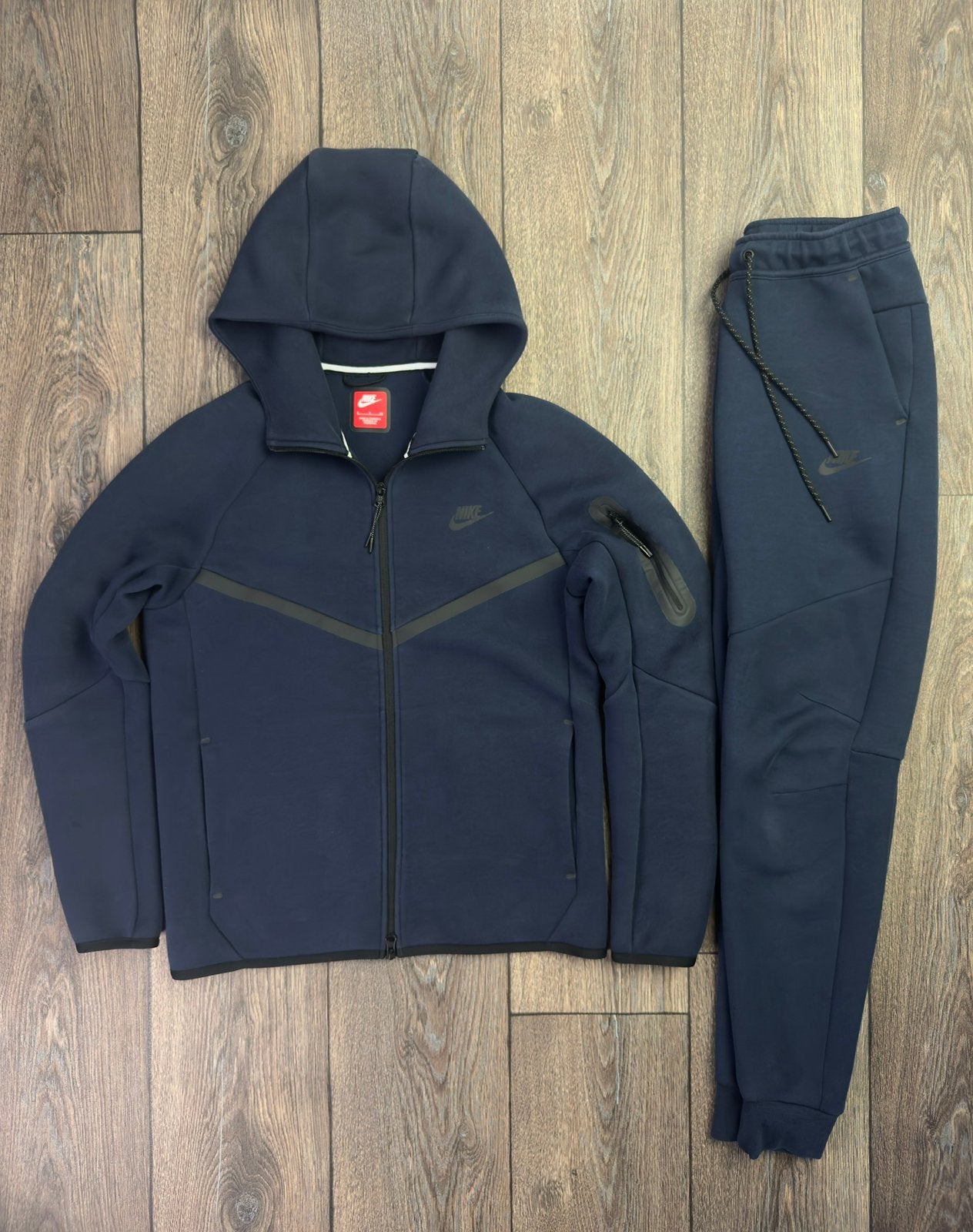 Nike Teche Fleece Windrunner/Jogger Marineblauw Maat S, Ophalen of Verzenden, Zo goed als nieuw
