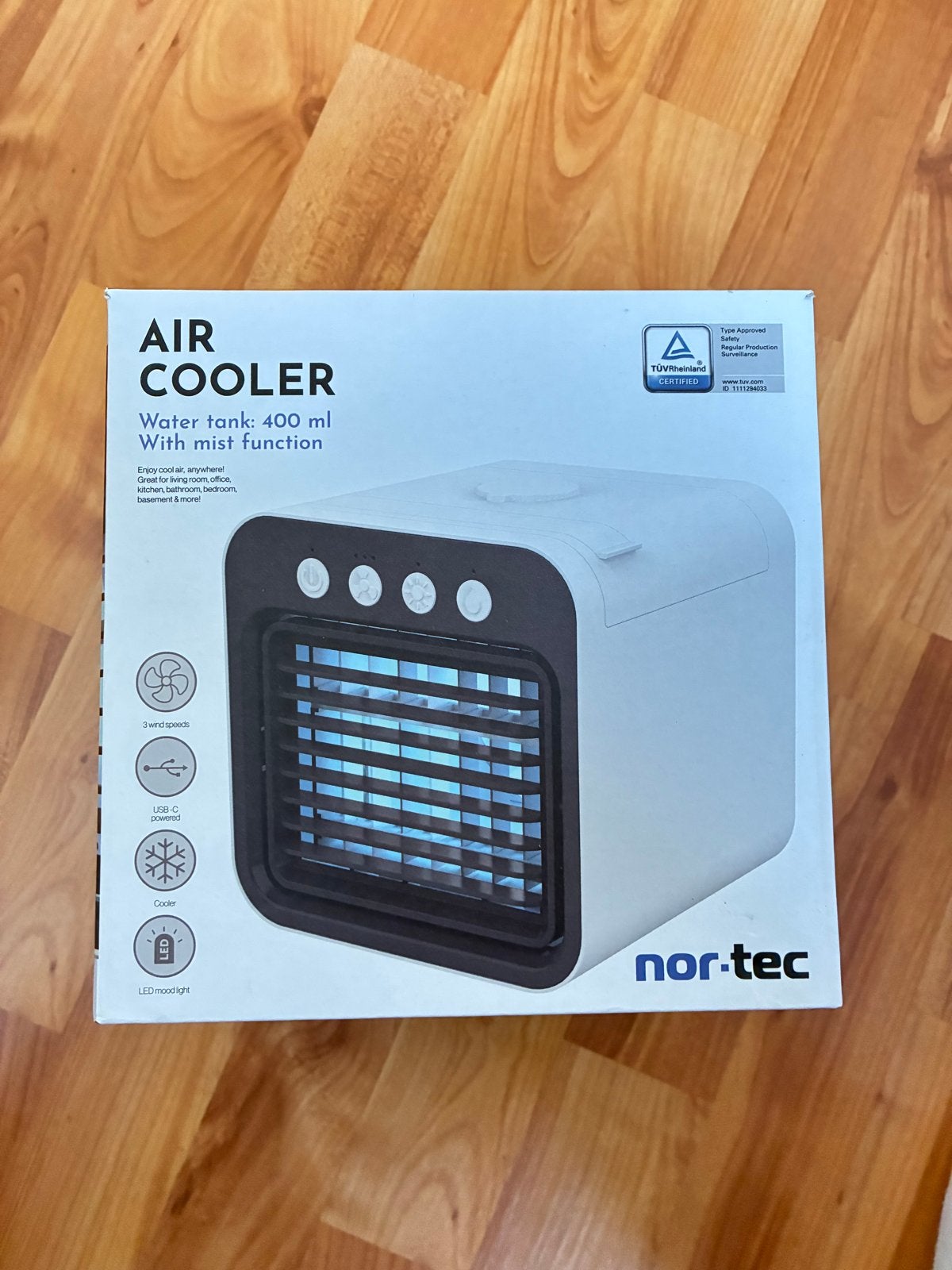 Nor-tec Air Cooler 400 ml - Nieuw! 2 stuks, Witgoed en Apparatuur, Tafel- of Grondventilator, Minder dan 60 m³, Ventileren, Nieuw
