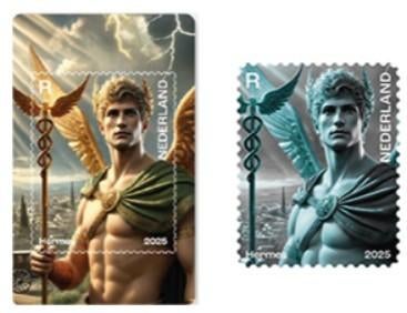 Cryptostamp Hermes Blauw, Groen of Zwart NL 2025, Postzegels en Munten, Ophalen of Verzenden, Na 1940, Postfris