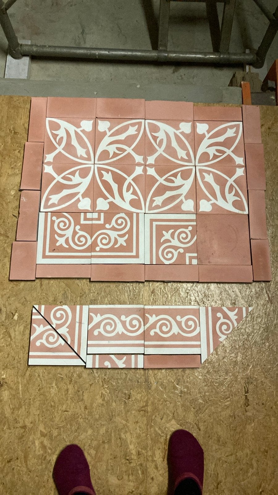 Castelo Portugese cementtegels - roze/wit patroon, Ophalen, Overige materialen, Zo goed als nieuw, 20 tot 40 cm