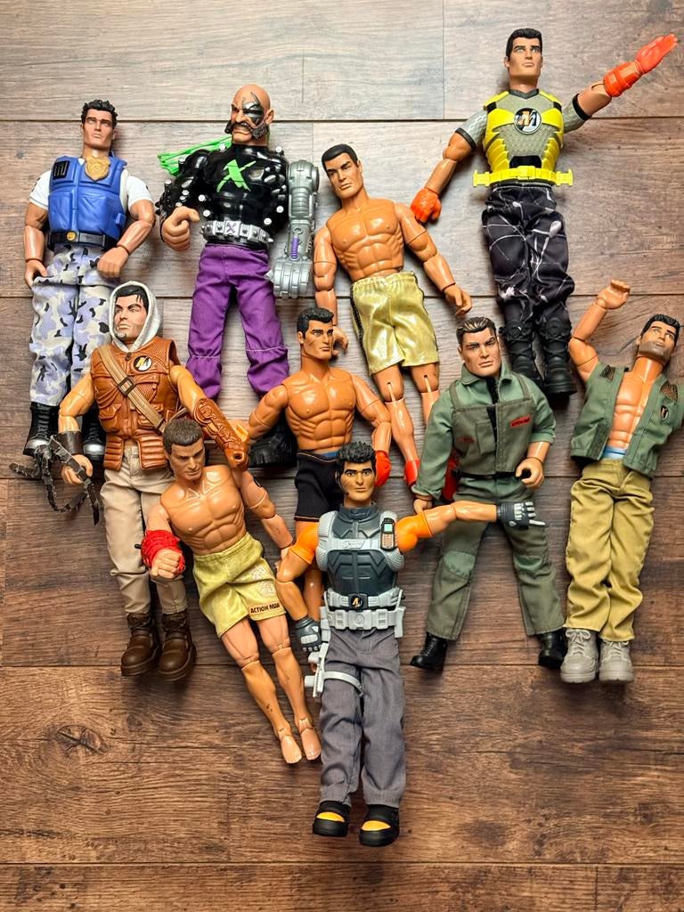 10 Action Man figuren met beweegbare armen en benen, Ophalen of Verzenden, Gebruikt