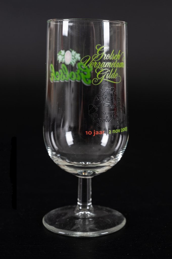 Grolsch dubbeldruk glas Verzamelaars Gilde 2003, Ophalen of Verzenden, Gebruikt, Glas of Glazen, Grolsch