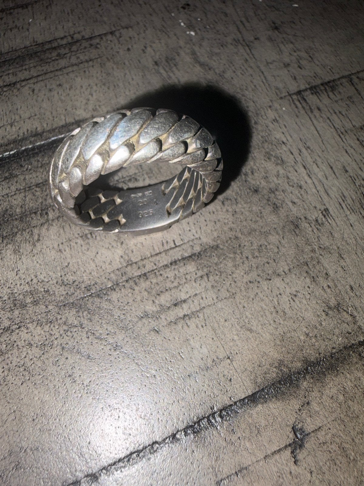 Buddha to Buddha ring zilveren schakelring, 20 of groter, Ophalen of Verzenden, Zo goed als nieuw, Dame of Heer