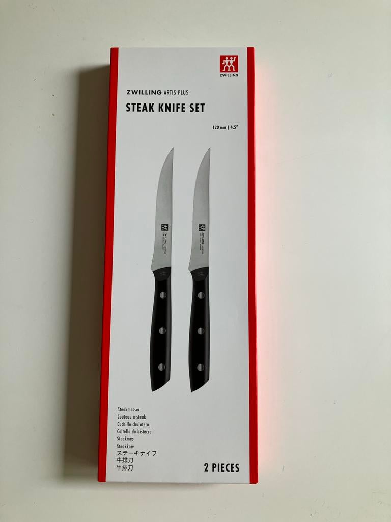 Zwilling Artis Plus Steakmessen Set - 2 Stuks, Huis en Inrichting, Keuken | Bestek, Ophalen of Verzenden, Nieuw, Rvs of Chroom