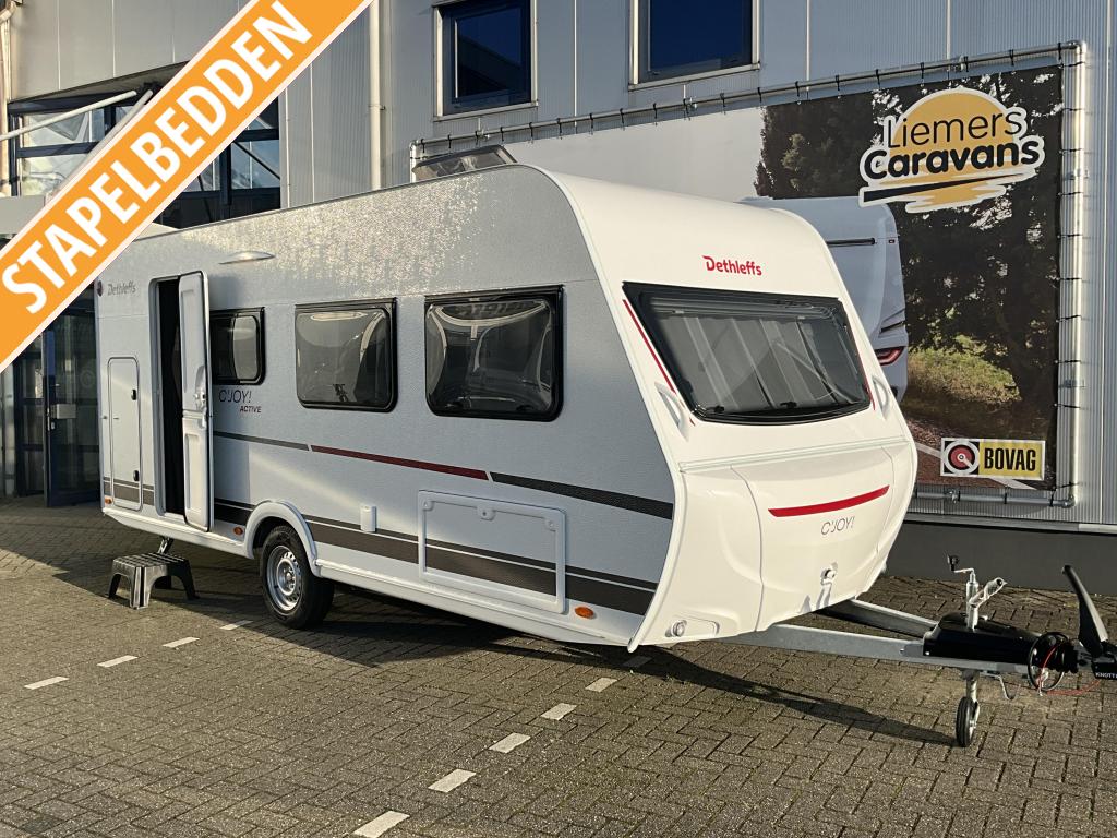Dethleffs C'Joy Active 480 QLK 6 PERS-STAPELBED-LICHTGEW, Caravans en Kamperen, Caravans, Standaardzit, Dwarsbed, Bedrijf, Dethleffs