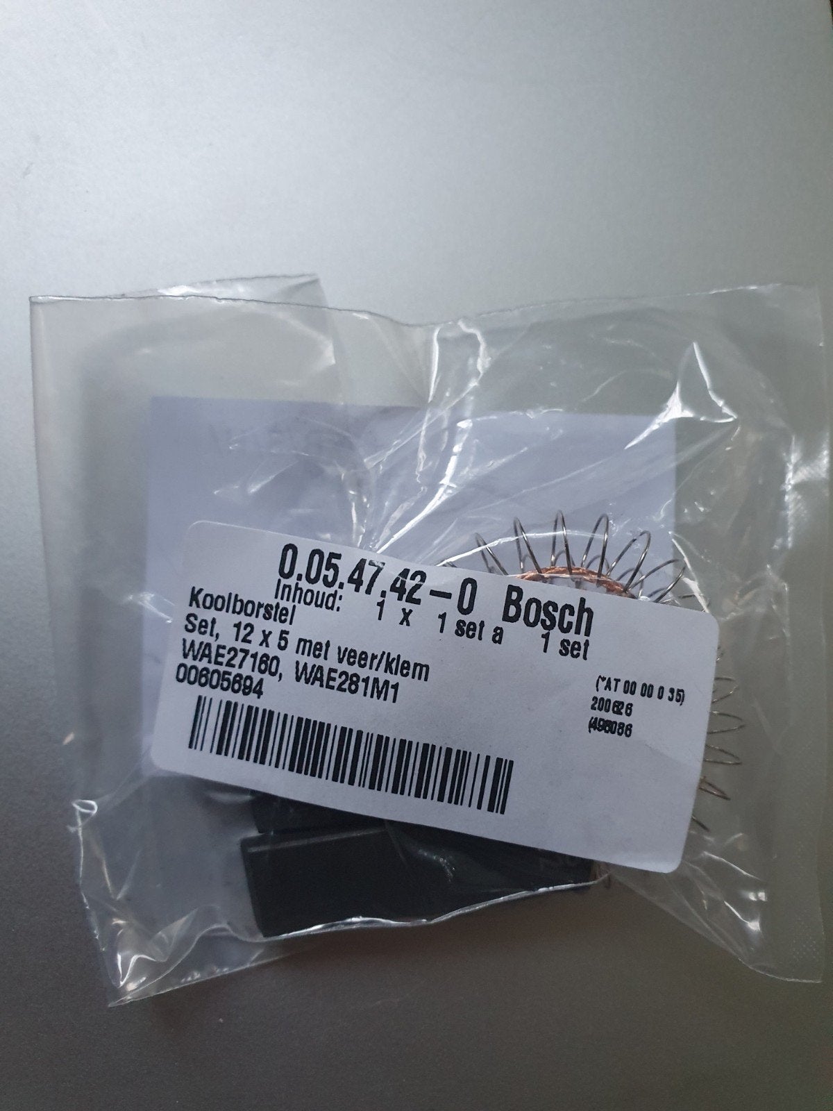 Bosch Koolborstel set 12x5 met veer/klem voor wasmachine, Ophalen of Verzenden, Nieuw