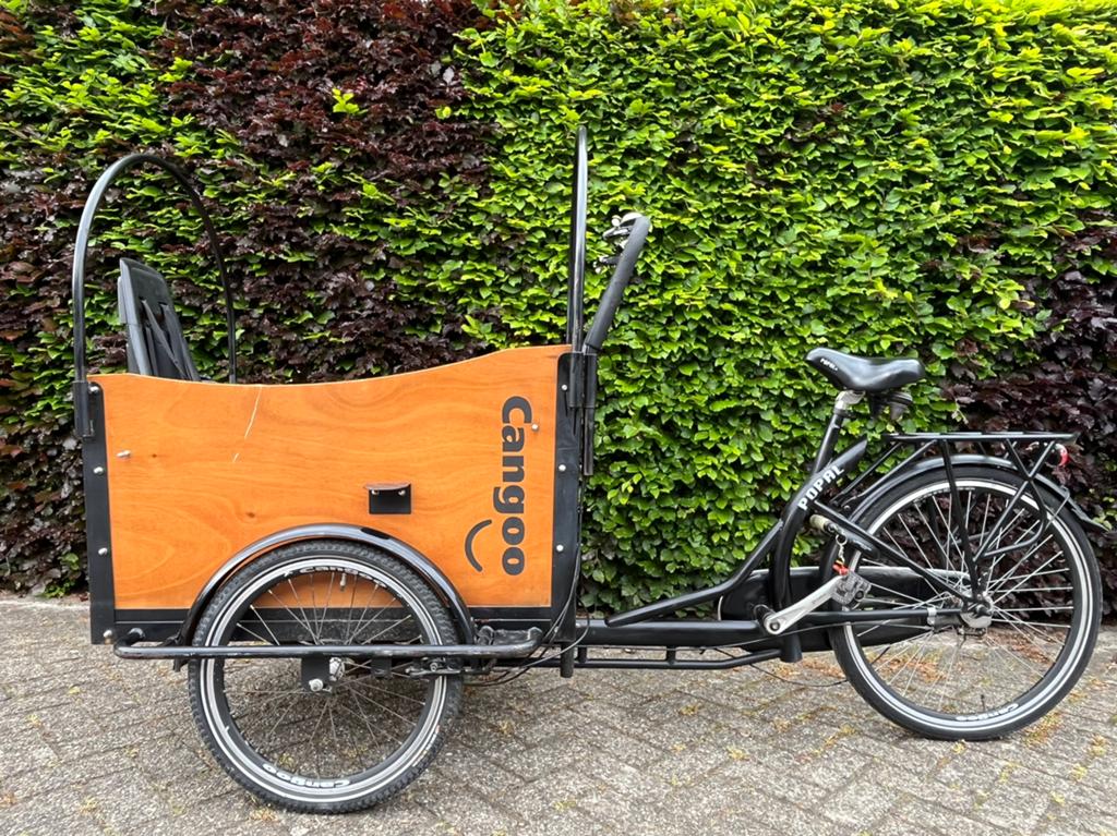 Popal/Cangoo bakfiets, 3 versnellingen NIET ELECTRISCH!, Gebruikt, Huif, 3 kinderen, Velgrem