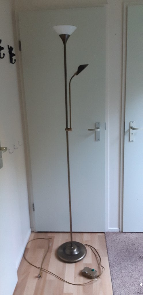 Schemerlamp koperkleurig, Ophalen, Gebruikt, Metaal, 150 tot 200 cm