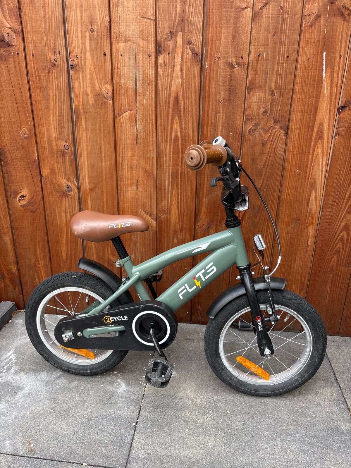 Flits kinderfiets 14 inch met zijwieltjes, Ophalen, Terugtraprem, Zijwieltjes, Minder dan 16 inch