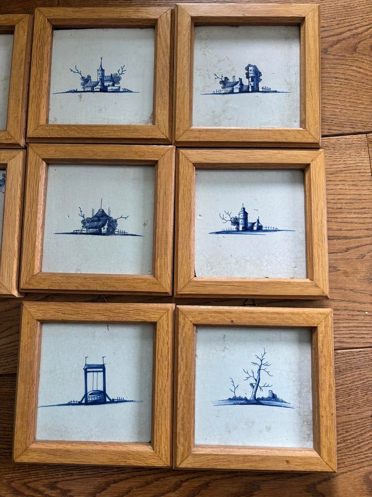 Antieke 17e/18e eeuwse Delfts blauwe tegeltjes, Antiek en Kunst, Ophalen of Verzenden