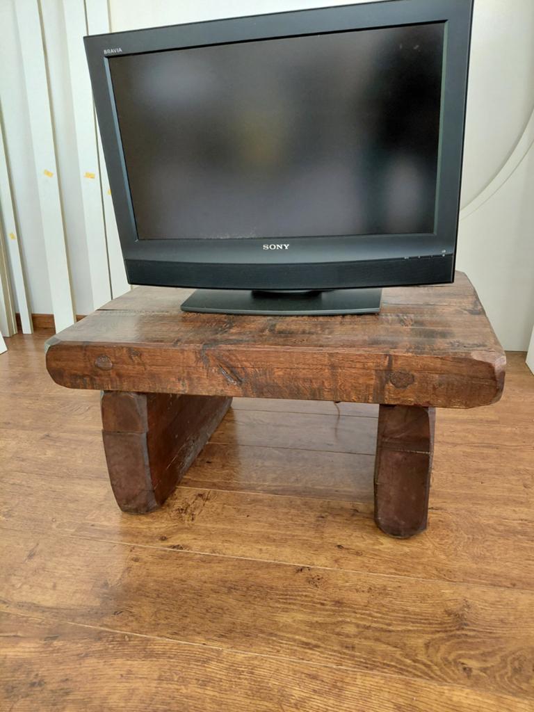 Zwaar eiken tafeltje, Ophalen of Verzenden, 25 tot 50 cm, 50 tot 100 cm, Minder dan 100 cm