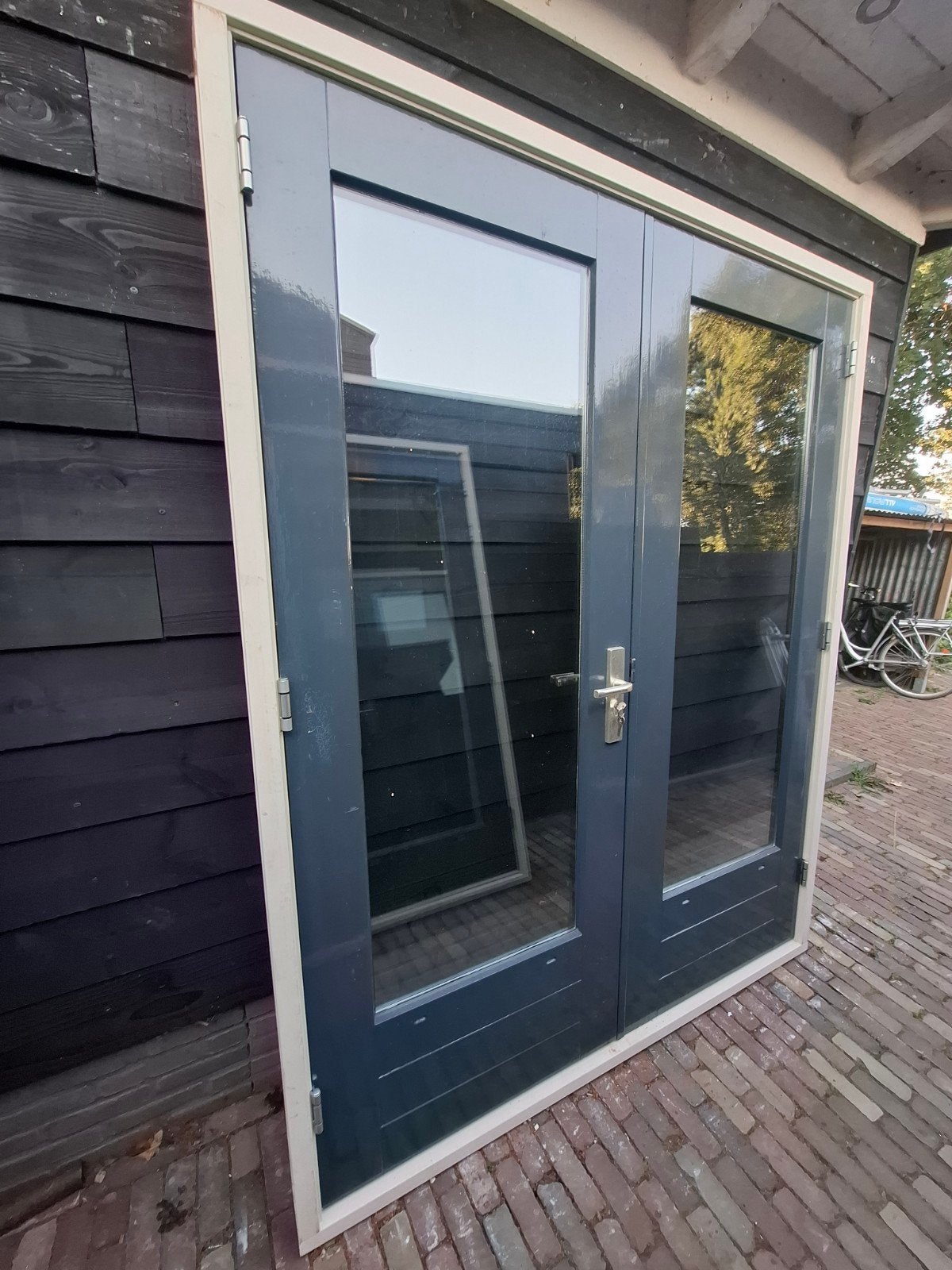 Openslaande tuindeuren dubbel glas deuren terrasdeuren pui d, Ophalen, Deurkozijn, 225 cm of meer, Zo goed als nieuw