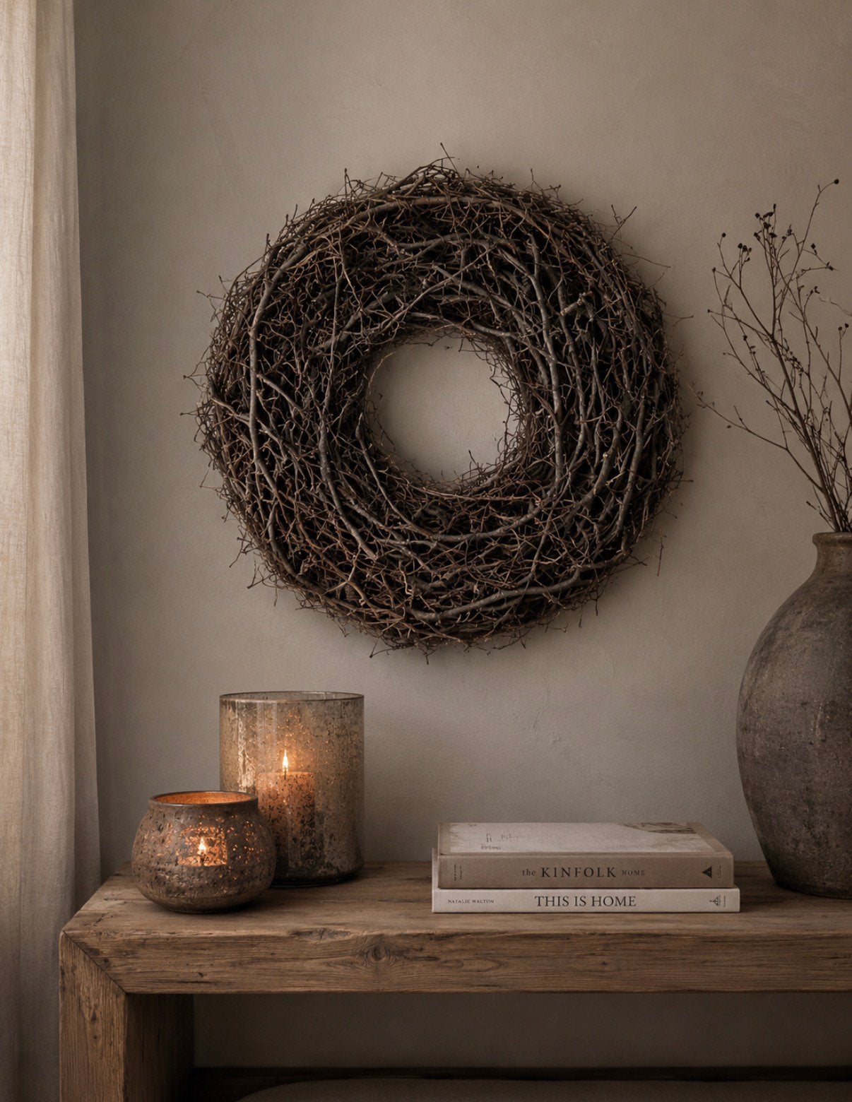 Mooie grote bonsai krans 60 cm, Huis en Inrichting, Woonaccessoires | Kransen, -, Krans, -, Nieuw