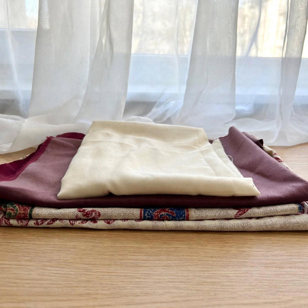 Lot 4x Vintage Stof Coupons, Meerkleurig, 120 cm of meer, 200 cm of meer, Ophalen of Verzenden