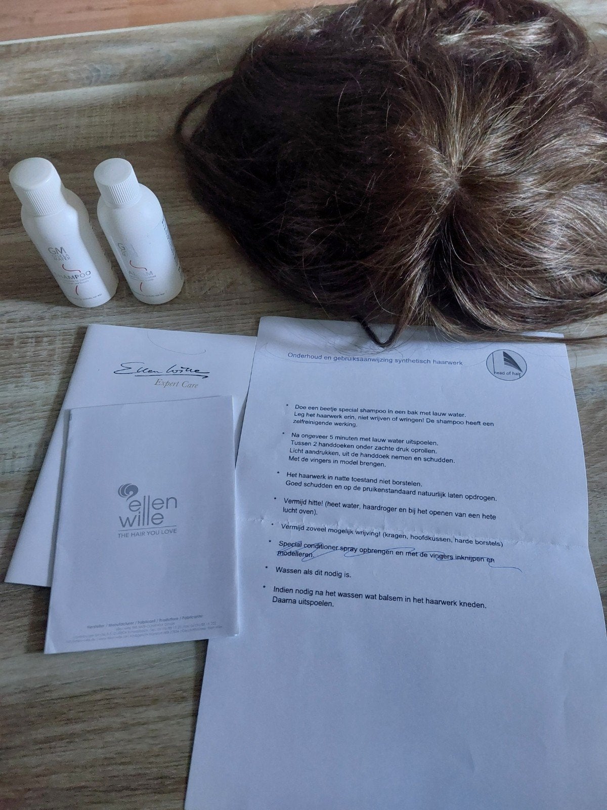 Mooie bruine pruik van echt haar - Slechts 5 uur gedragen, Ophalen, Zo goed als nieuw, Pruik of Haarverlenging