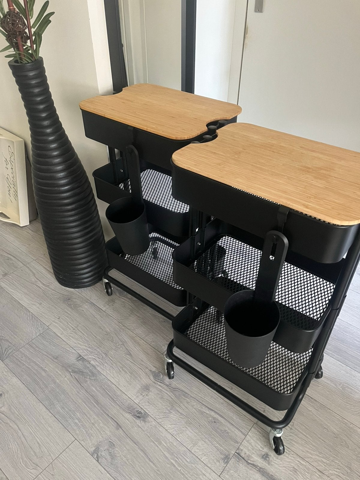 2x Ikea Raskog trolley + vaas Havtorn ( nwpr € 225), Ophalen, Mediterraans, Metaal, Gebruikt
