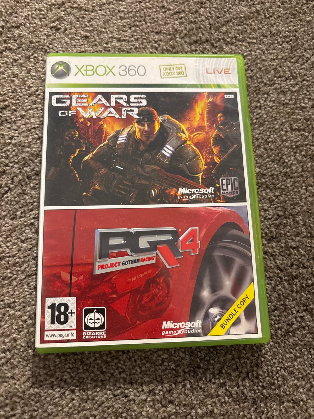 Xbox 360: Gears of War / Project Gotham Racing 4 (PGR4), Ophalen of Verzenden, Gebruikt, Avontuur en Actie, Vanaf 18 jaar