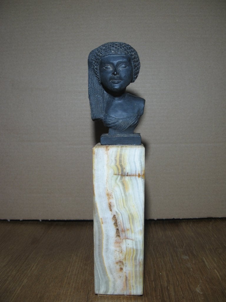 Egyptisch beeldje, Zwart, Ophalen of Verzenden, Beeld, 20 cm