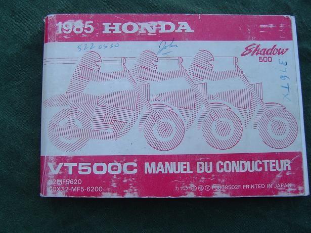 Honda VT500C Shadow 1985 motorcycle owner's manual, Ophalen of Verzenden, Honda
