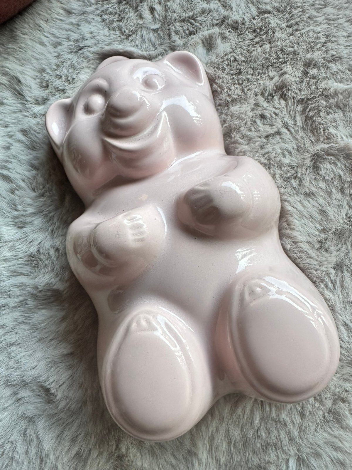 Vintage bakvorm / beer / roze / keramiek, Ophalen of Verzenden, Zo goed als nieuw, Bakvorm