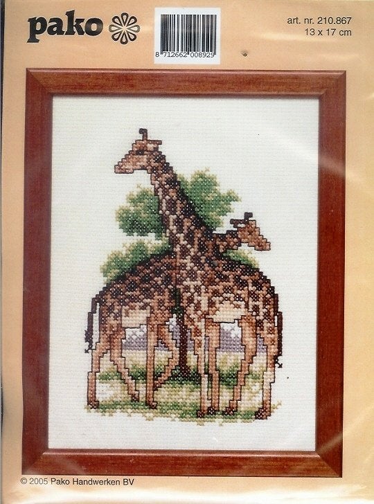 Cado AANBIEDING PAKO borduurpakket  2 GIRAFFEN, Ophalen of Verzenden, Nieuw, Handborduren, Borduurpakket