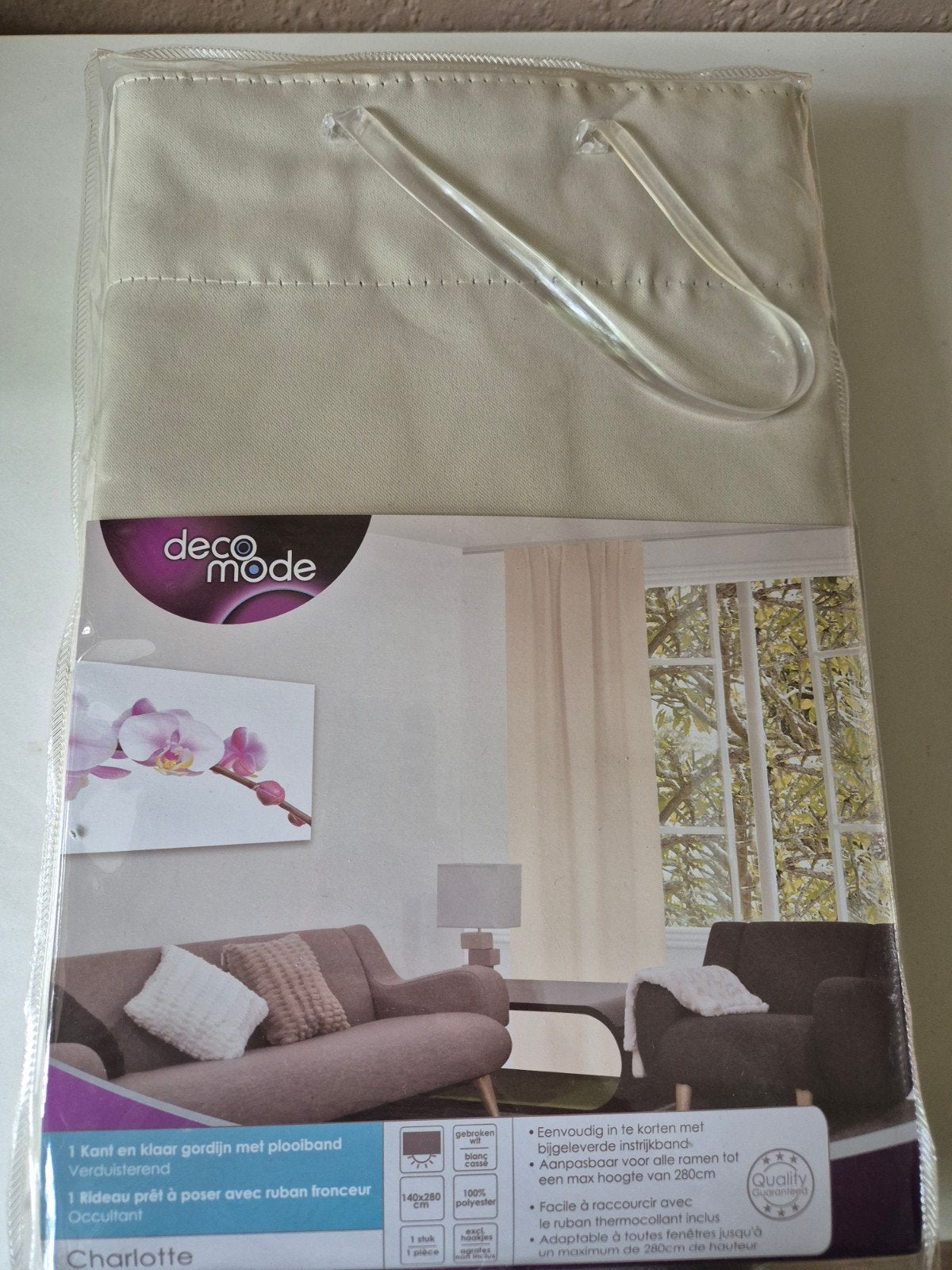Set nieuwe verduisterende gordijnen 280 x 140 cm, Wit, Verduisterend, Nieuw, Ophalen of Verzenden