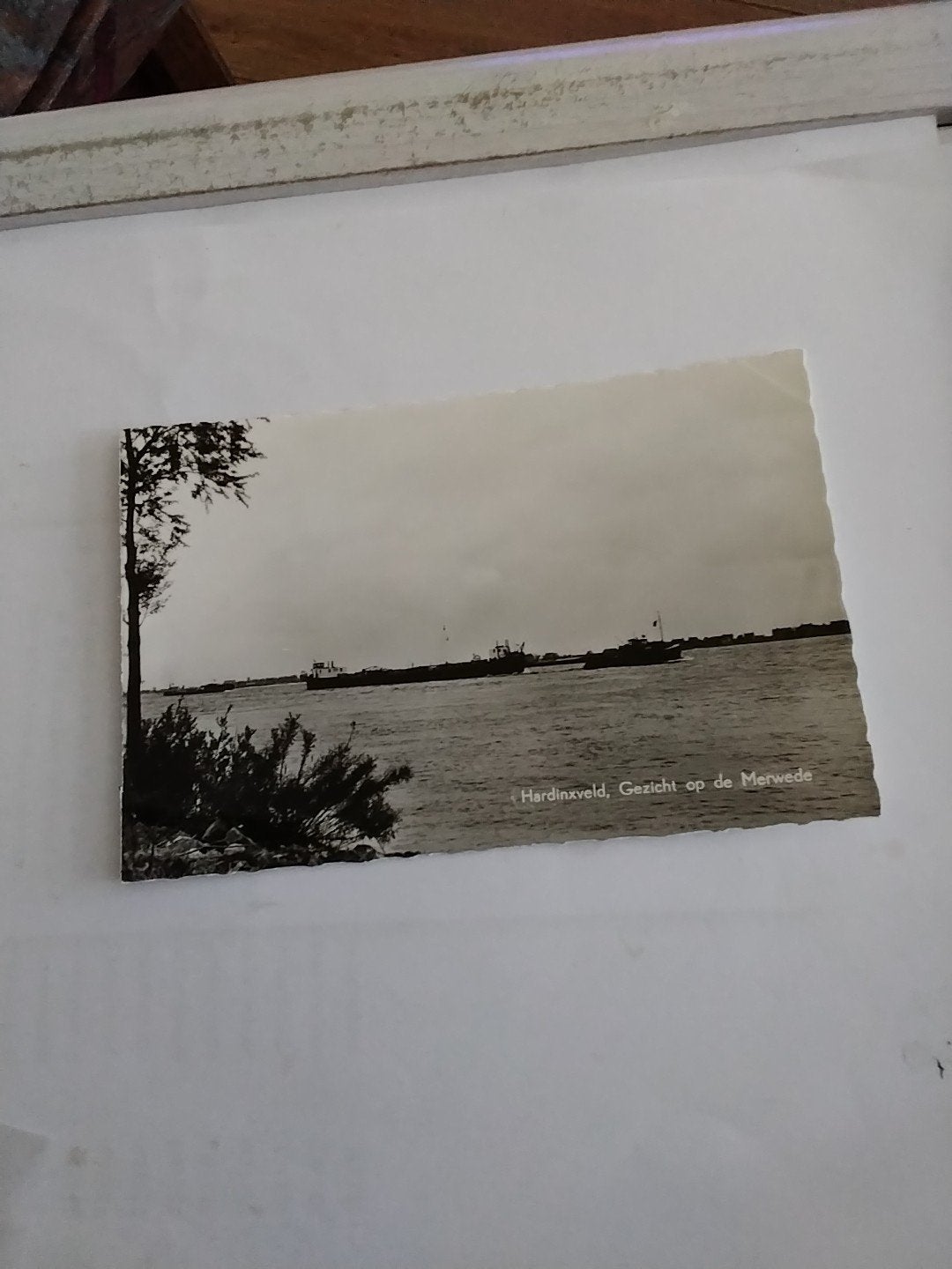 Oude Ansichtkaart Hardinxveld, Gezicht op de Merwede, Ophalen of Verzenden, 1940 tot 1960, Ongelopen, Zuid-Holland
