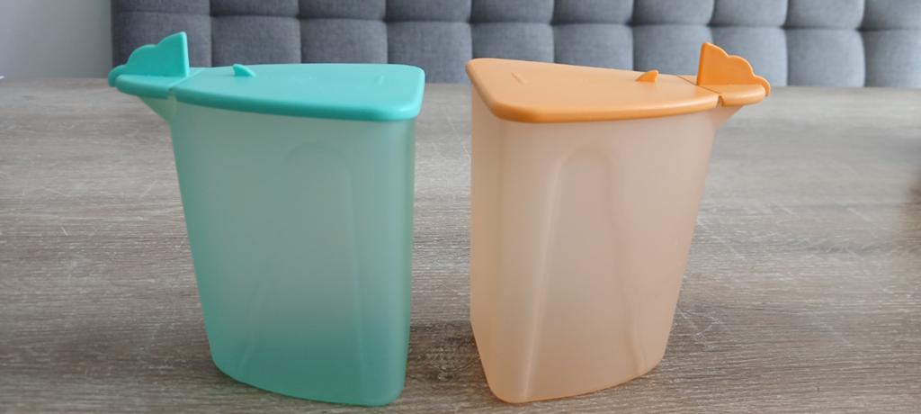 Tupperware 350 ml melk en suiker roomstel groen oranje set, Ophalen of Verzenden, Gebruikt, Groen, Overige typen