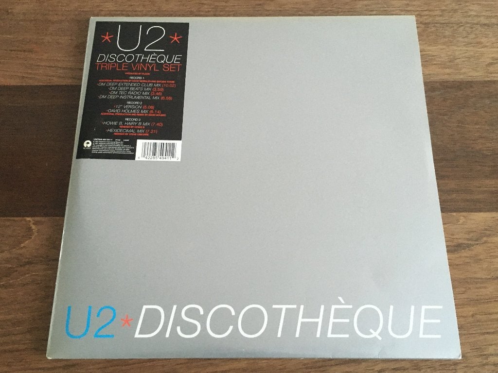 3x Vinyl Maxisingle U2 Discotheque Remixes MEGAPOSTER ZGAN, Ophalen of Verzenden, Zo goed als nieuw, Pop, 12 inch