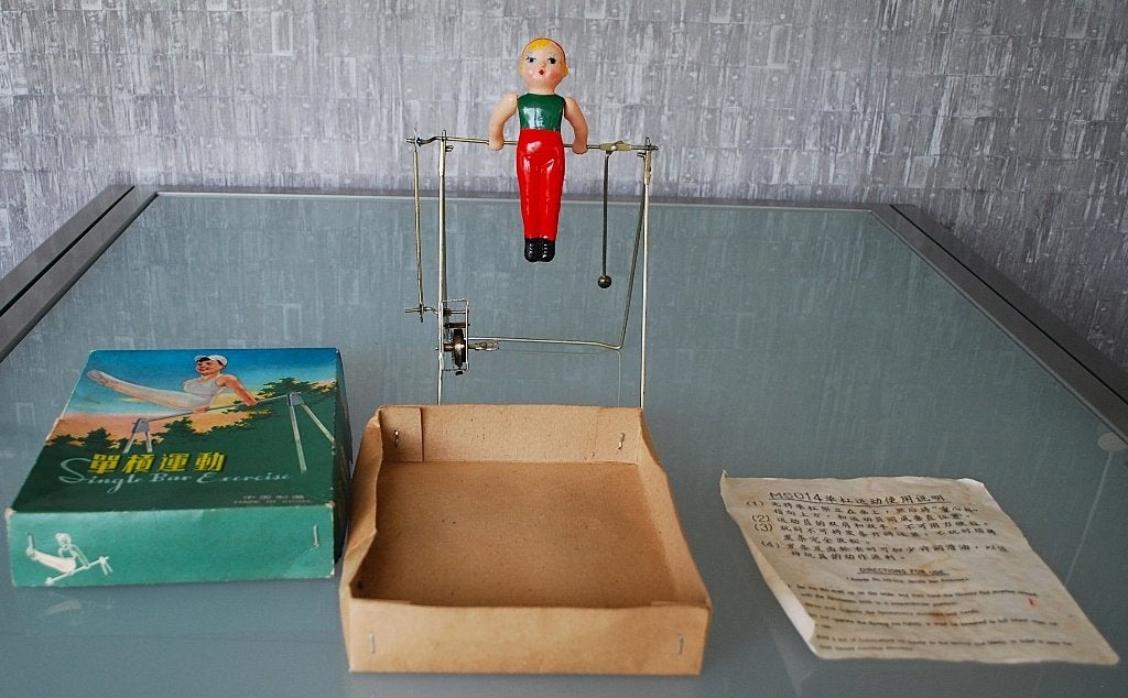 Speelgoed mechanische Turner Trapeze in doos - Vintage, Ophalen of Verzenden