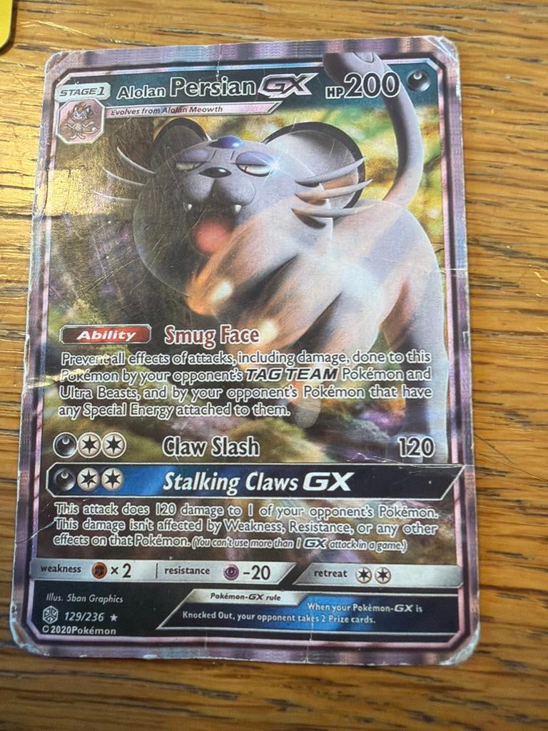 Zeldzame Pokémon kaarten: Alolan Persian GX, Dragonite, Char, Ophalen, Gebruikt, Meerdere kaarten, Foil