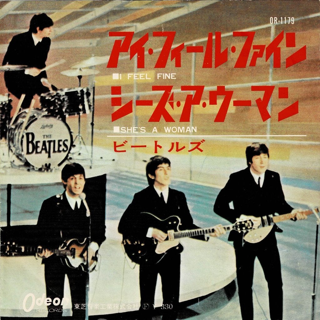 Beatles - I Feel Fine / She's A Woman (Japan 1965), Gebruikt, 7 inch, Ophalen of Verzenden, Pop